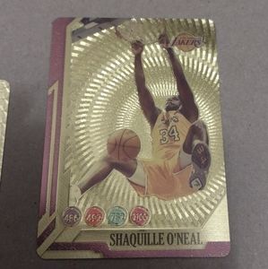 SHAQUILLE O'NEAL 24K GOLD COATED VINTAGE LAKERS ALL-STARS BASKETBALL CARD & COA!